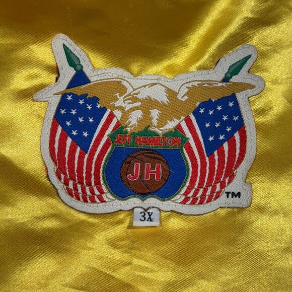 Los Angeles Lakers Jeff Hamilton 90s Wool Varsity Jacket 3XL Black/Gold/Purple - Picture 5 of 12